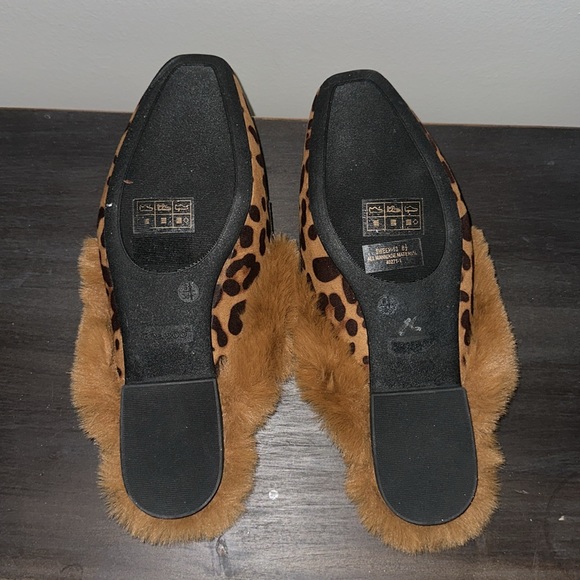 NEW cheetah furry mule slide on loafers - Picture 4 of 5